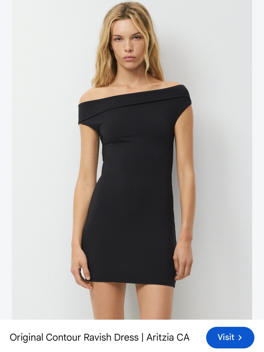 Aritzia Ravish Contour Black Mini Dress Medium